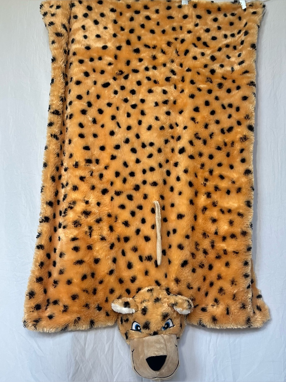 Vintage Rainforest Cafe Maya the Jaguar Plush Roll Out Lap Blanket Rug 28" x 39"